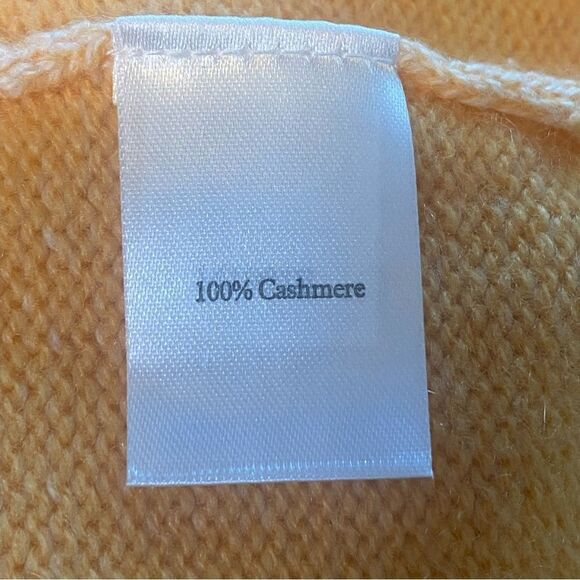 Pure Collection 100% Cashmere Light Orange V-Neck Sweater Size 12 - Picture 4 of 11